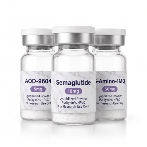 GLP-1 SM 10mg + AOD-9604 5mg + 5-Amino-1MQ 50mg Research Kit — Metabolic Peptides