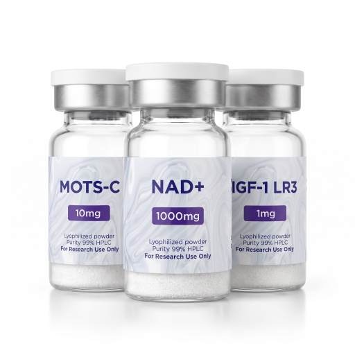 NAD+ 1,000mg + MOTS-C 10mg + IGF-1 LR3 1mg Research Kit — Cellular Aging Research Peptides