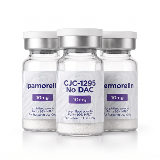 CJC-1295 w/o DAC 10mg + Ipamorelin 10mg + Sermorelin 10mg Research Kit — GH Secretagogue Peptides