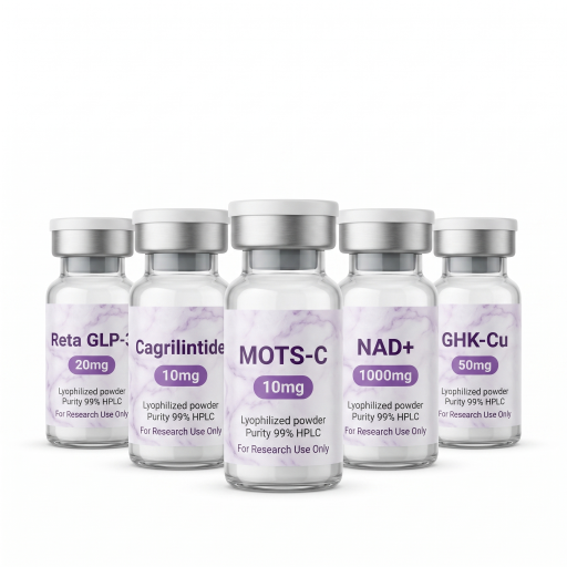 Multi-Pathway Research Stack — GLP-3 20mg + Cagrilintide + MOTS-C 10mg + NAD⁺ 1,000mg + GHK-Cu 50mg Peptides