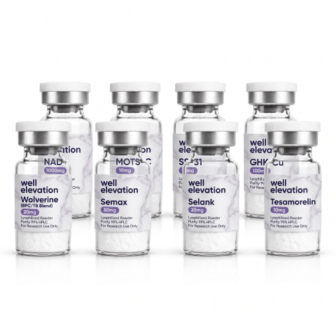 Ultimate Research Collection — 2× NAD⁺ 1,000mg + 2× MOTS-C 10mg + SS-31 10mg + GHK-Cu 100mg + BPC/TB Blend + Semax 30mg + Selank 20mg + Tesamorelin 10mg Peptides - Thumbnail