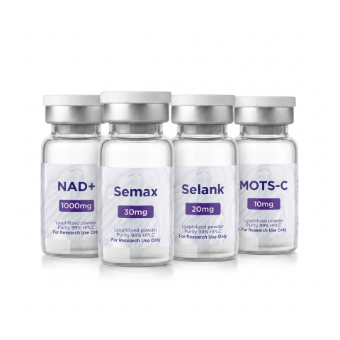 Executive Performance Research Kit — Semax 30mg + Selank 20mg + NAD⁺ 1,000mg + MOTS-C 10mg Peptides - Thumbnail