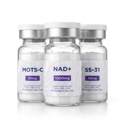Cellular Aging & Senescence Research Kit — NAD⁺ 1,000mg + MOTS-C 10mg + SS-31 10mg Peptides - Thumbnail