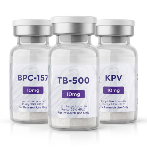 Three-Compound Matrix Research Kit — BPC-157 10mg + TB-500 10mg + KPV 10mg Peptides - Thumbnail