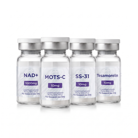 Cellular Aging & Senescence Research Kit — MOTS-C 10mg + SS-31 10mg + NAD⁺ 1,000mg + Tesamorelin 10mg Peptides - Thumbnail