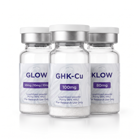 Cellular Senescence Research Stack — GHK-Cu 100mg + Glow-70 + KLOW-80 Peptides - Thumbnail