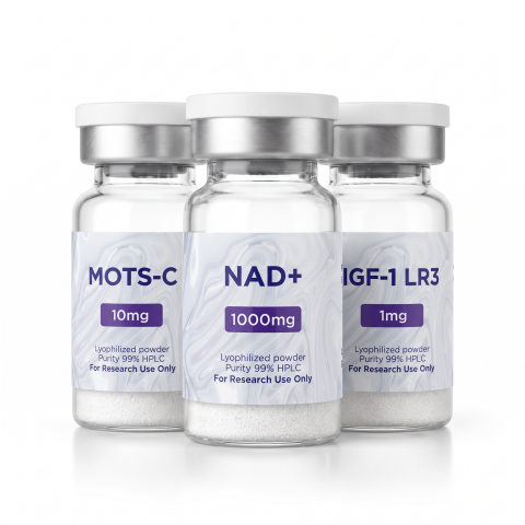 NAD+ 1,000mg + MOTS-C 10mg + IGF-1 LR3 1mg Research Kit — Cellular Aging Research Peptides - Thumbnail