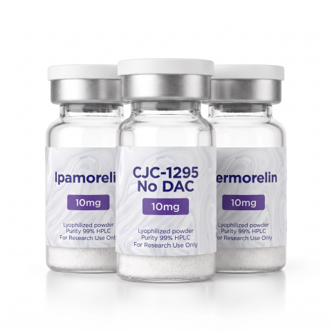 CJC-1295 w/o DAC 10mg + Ipamorelin 10mg + Sermorelin 10mg Research Kit — GH Secretagogue Peptides - Thumbnail