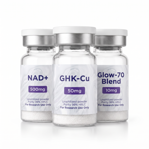 GHK-Cu 50mg + NAD+ 500mg + Glow-70 Blend 70mg Research Kit — Cosmetic Peptides - Thumbnail