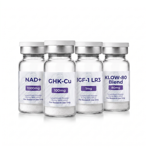 NAD+ 1,000mg + GHK-Cu 100mg + IGF-1 LR3 1mg + KLOW-80 Blend 80mg Research Kit — Cellular Aging Research Peptides - Thumbnail