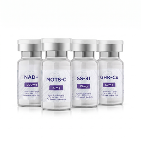 Multi-Compound Research Stack — NAD⁺ 1,000mg + MOTS-C 10mg + SS-31 10mg + GHK-Cu 50mg Peptides - Thumbnail
