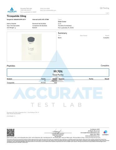 GLP-1 SM 10mg + GLP-2 TRZ 10mg + GLP-3 10mg Research Kit — Metabolic Peptides - Lab Report 1