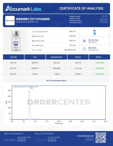 BPC-157 20mg Peptides - Lab Report