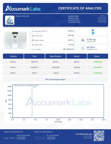 MOTS-C 10mg Peptides - Lab Report